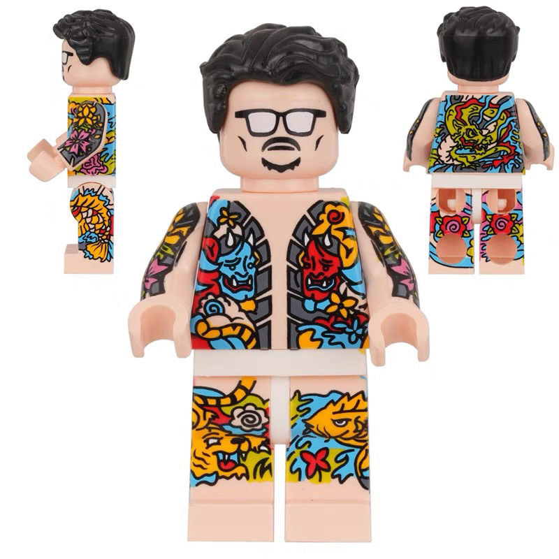 Mini Figure with full body tattoo in japanese style