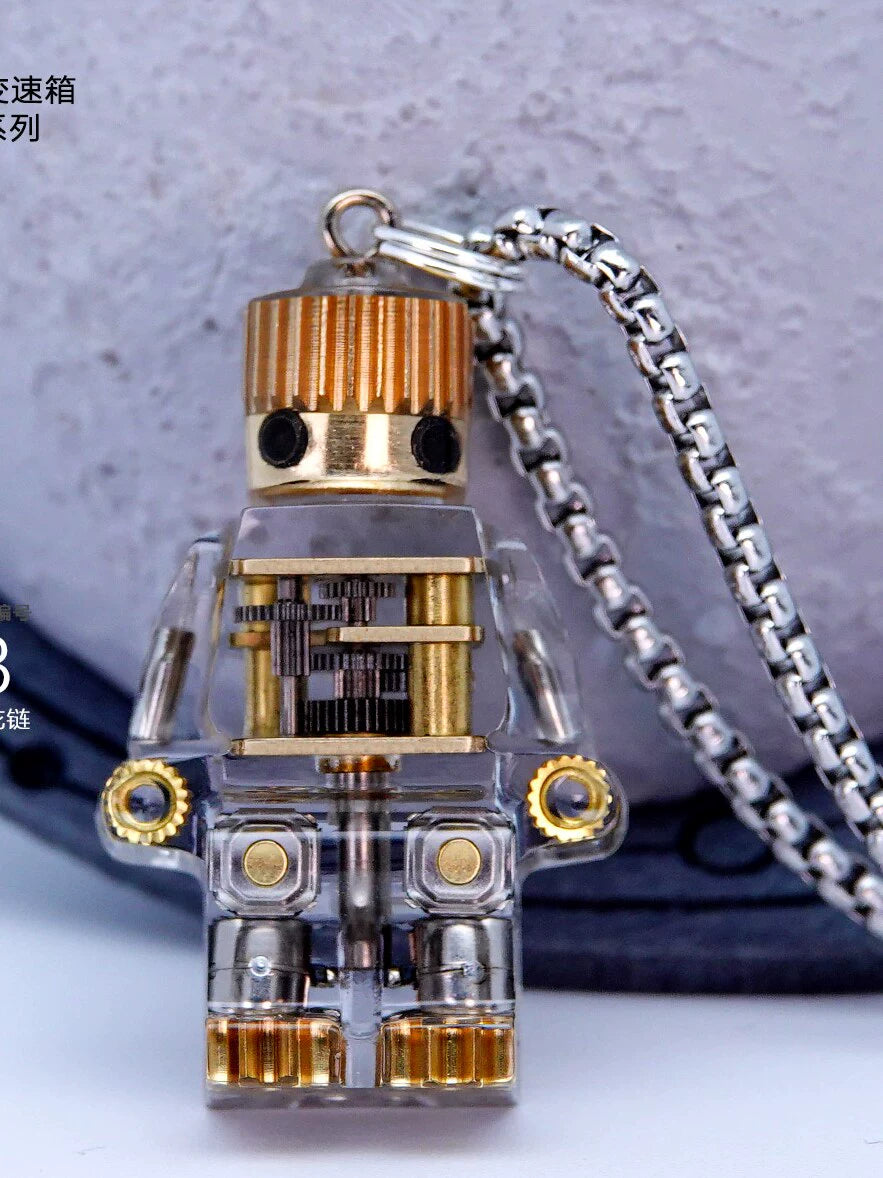 MOCHI steampunk robot pendant mechanical minifigure necklace