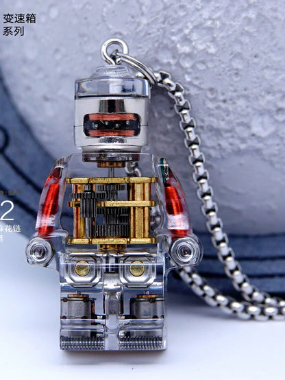 MOCHI steampunk robot pendant mechanical minifigure necklace