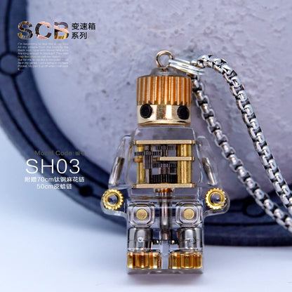 MOCHI steampunk robot pendant mechanical minifigure necklace