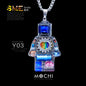 MOCHI steampunk robot pendant mechanical minifigure necklace