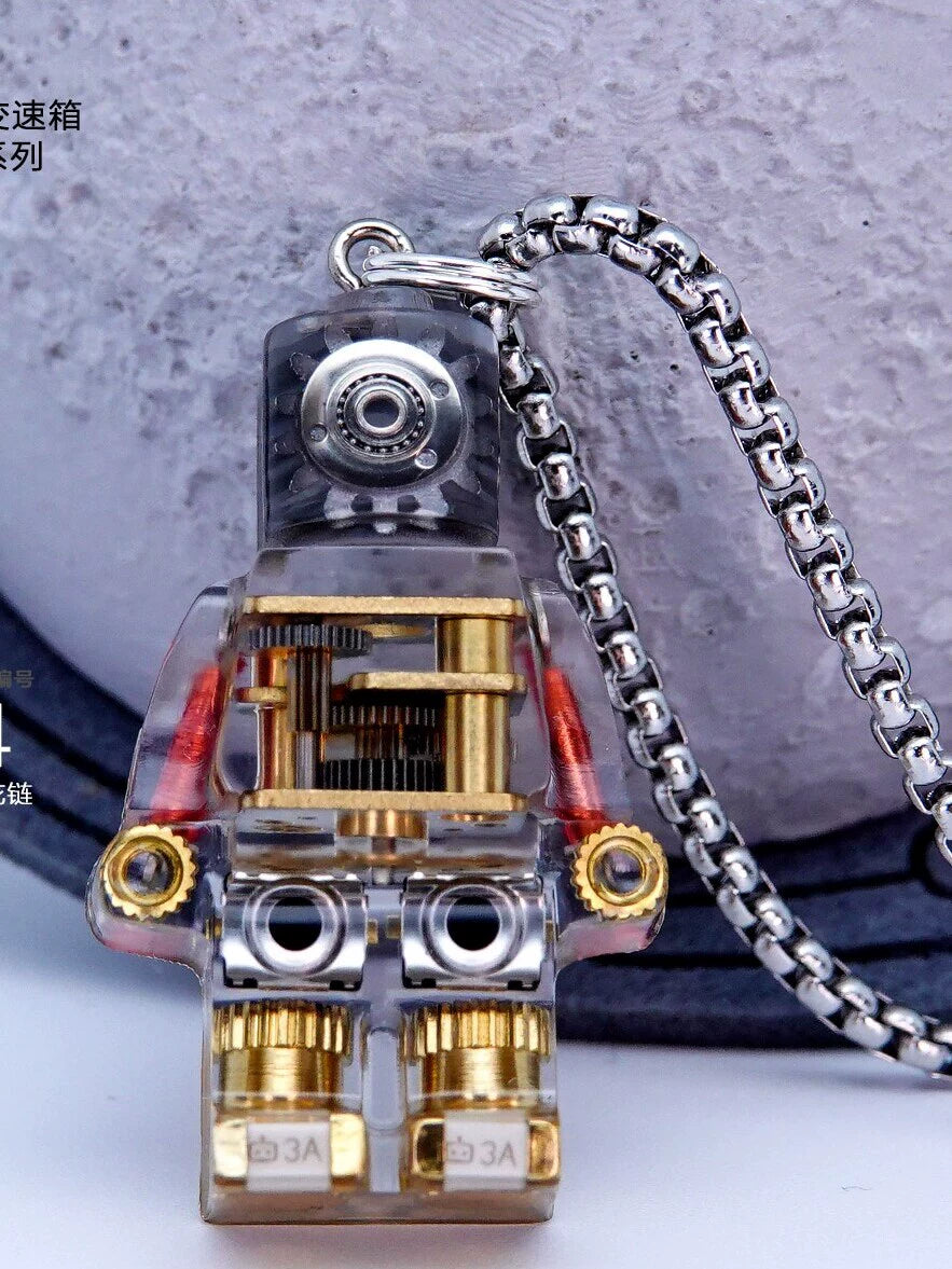 MOCHI steampunk robot pendant mechanical minifigure necklace