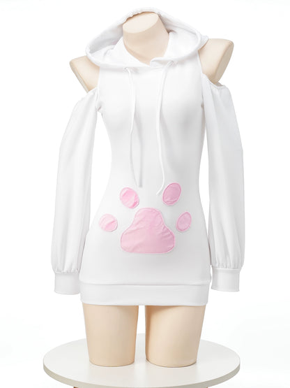 Cat claw hooded sweater, daily plush loungewear pajamas bunny pullover spring and autumn hoodie jacket