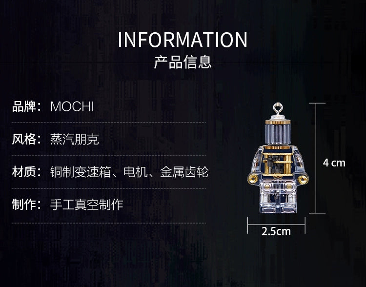 MOCHI steampunk robot pendant mechanical minifigure necklace